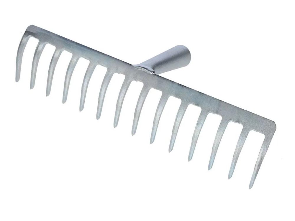 Hrable kovové, bez násady KERBL 36 cm