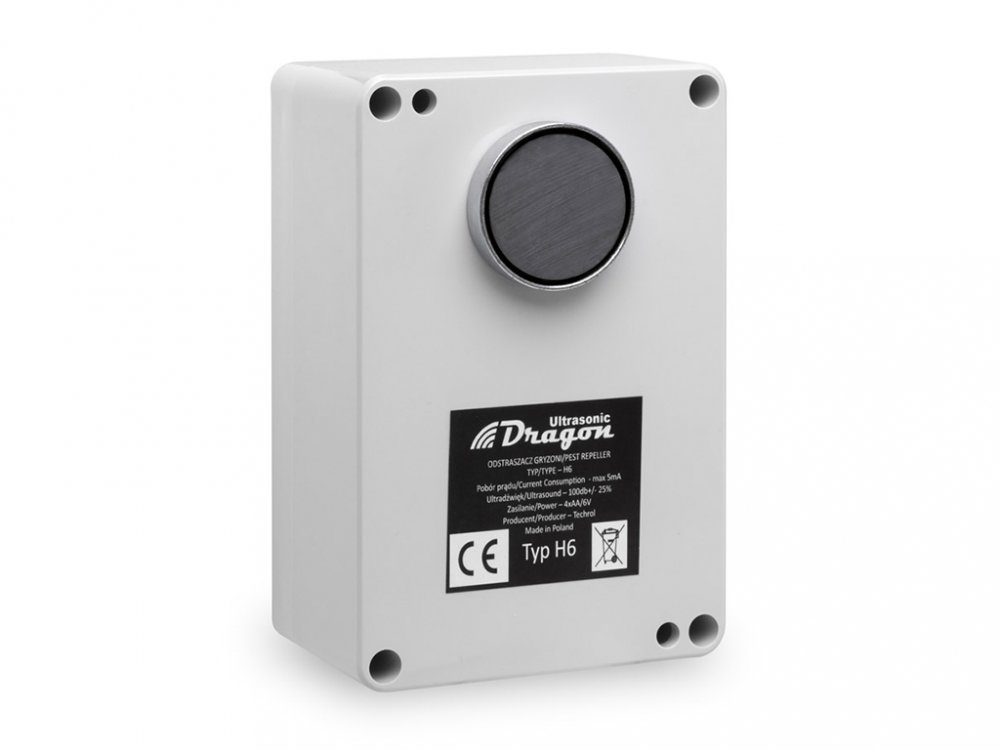 Vodotěsný ultrazvukový plašič na kuny, myši a potkany  DRAGON ULTRASONIC H6