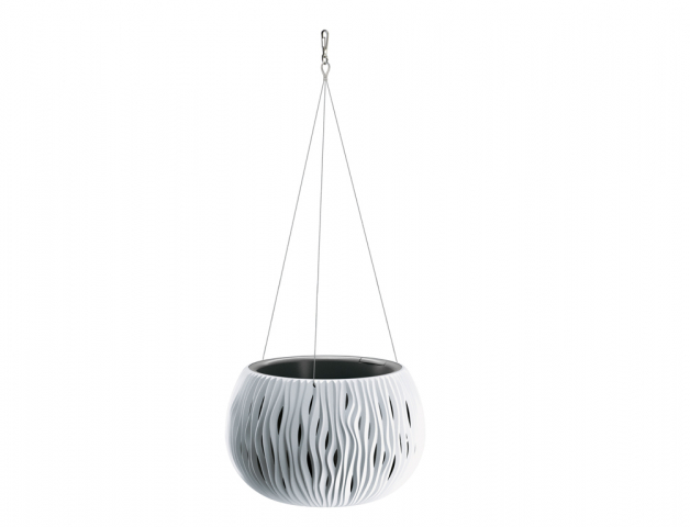 Obal na kvetináč SANDY BOWL WS 3v1 závesný matný biely O 29x20cm