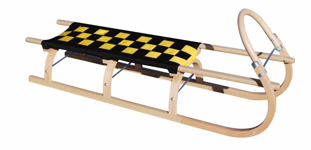 Drevené sane SULOV® 67, 125cm, čierno-žlté