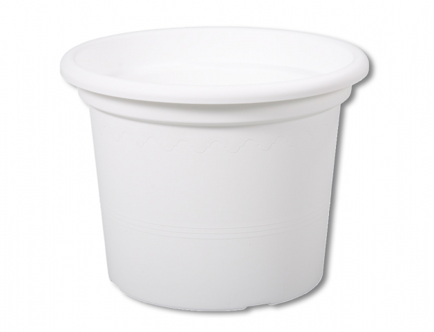 Kvetník GEO plastový biely pr.25x19cm bílá