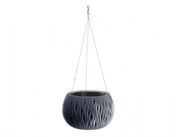 Obal na kvetináč SANDY BOWL WS 3v1 závesný matný antracitový O 29x20cm