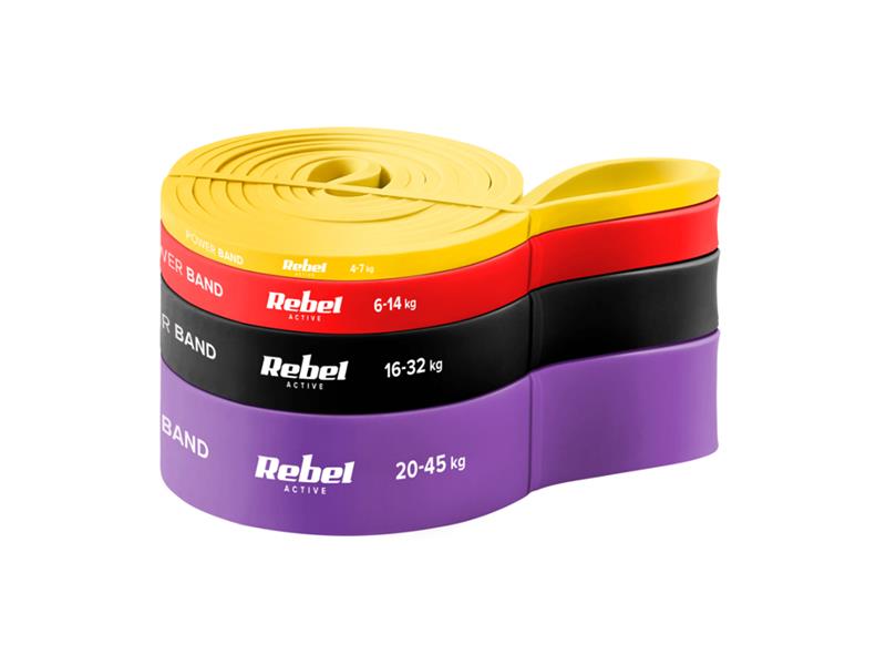 Guma posilňovacia REBEL Active Power Band PLs-2 4-45kg 4ks