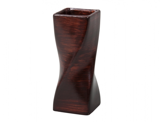 Váza X WOOD keramická tmavo hnedá 19cm