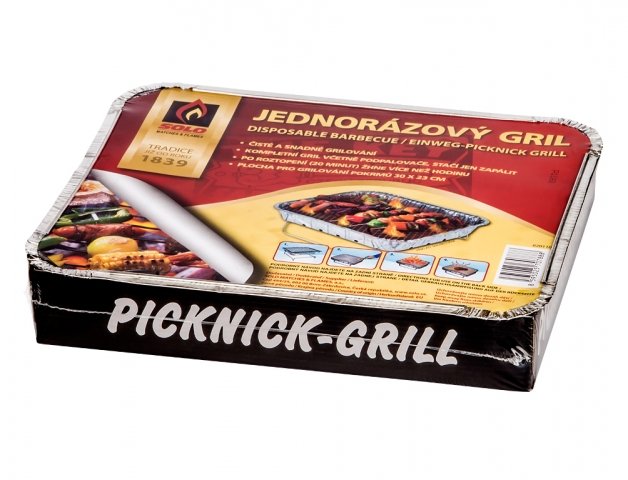 Gril jednorazový SOLO+ drevené uhlie 450g