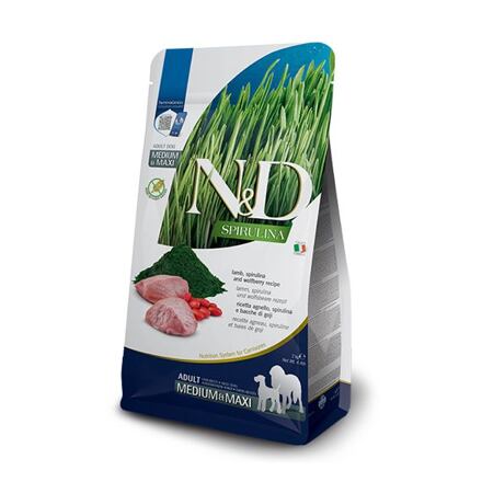 N&D - Spirulina - Adult Lamb, Spirulina & Wolfberry - Pre dospelých psov stredných a veľkých plemien 7kg