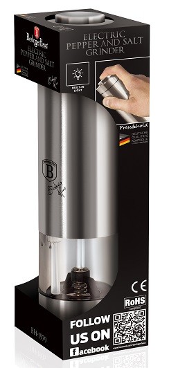 BERLINGERHAUS Mlynček na korenie a soľ elektrický Carbon Metallic Line BH-1979