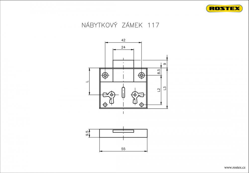 zámok nábytkový 117/30 kľúč