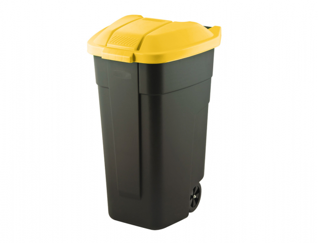 Popolnice na záhradný odpad plastová žltá 110l 58x52x88cm