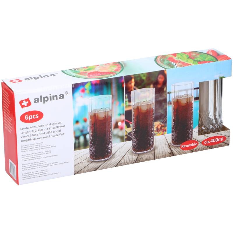 ALPINA Poháre na alko aj nealko LONG DRINK súprava 6 ks 400 mlED-205305