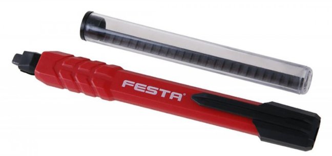 ceruzka tesárska s vymeniteľnou tuhou + náhradná tuha (2ks) FESTA