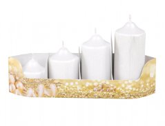 Svíčky adventní STUPŇOVITÉ PEGAS d4,5x5,7,9,11cm 4ks bílá