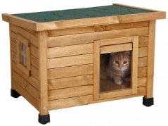 Dřevěná bouda pro kočky KERBL RUSTICA 57 x 45 x 43 cm