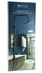 EXCELLENT Sprchový set bez baterie na stěnu DÉŠŤ matná černá KO-CF6000020