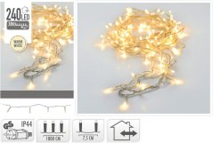 osvetlenie vianočné 18m 240LED teplá BÍ TRA