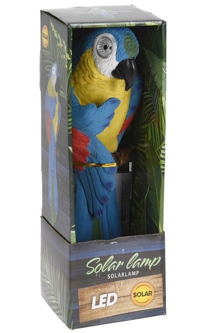 PROGARDEN Zahradní dekorace papoušek s LED osvětlením červená KO-795201280cerv