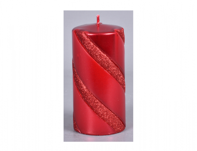 Svíčka VELLA vánoční d7x14cm červená