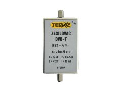 Anténny zosilňovač TEROZ 496X, UHF K21 až 48, filter 5G, LTE, GSM, G14dB, F2dB, U95dB?V, FF