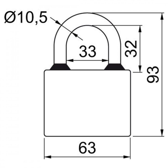 zámok visiaci OVAL 63 3kľ. RICHTER