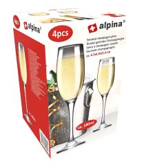 ALPINA Poháre na šampanské - dymová 4ksED-224045