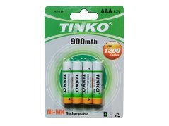 Batéria AAA (R03) nabíjací 1,2V/900mAh TINKO NiMH 4ks