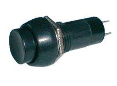Prepínač tlačidlo guľ. ON-OFF 250V/1A čierne