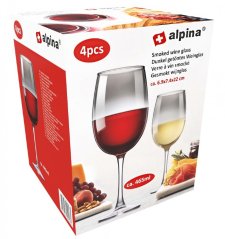 ALPINA Poháre na víno - dymová 465ml 4ksED-224043
