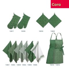 KELA Zástera Cora 100% bavlna svetlo zelená/zelený vzor 80,0x67,0cm KL-12816