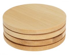podtácok okrúhly pr.9,7cm/štvorc.9,7x9,7cm, mix tvarov, bambus (4ks)