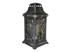 Lampa hřbitovní KAPLE RŮŽE KVĚT skleněná 180g 17x17x35cm
