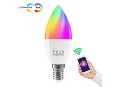 Smart LED žiarovka E14 4,5 W RGB NOUS P4 WiFi Tuya
