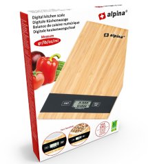 ALPINA Kuchynská váha 5 kg bambusED-218677