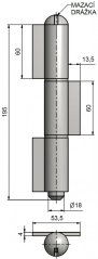 závěs čepový 180mm