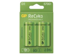 Batéria D (R20) nabíjací 1,2V/5700mAh GP Recyko 2ks