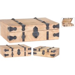 HOMESTYLING Úložná krabica drevená súprava 2 ks KO-A65000870