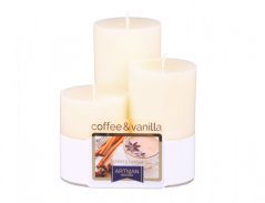 Sviečka COOKIES Coffee-vanilla d6x7,5 / 10 / 12,5 cm 3ks
