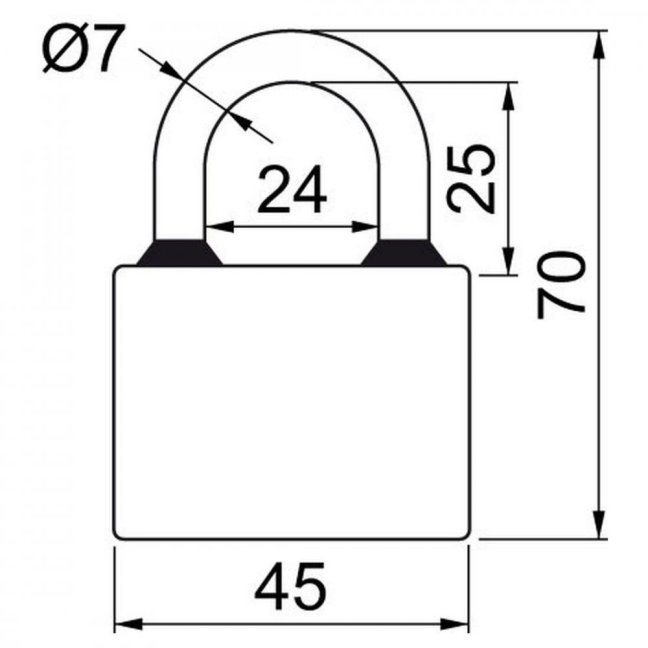 zámek visací OVAL 45 3kl. RICHTER