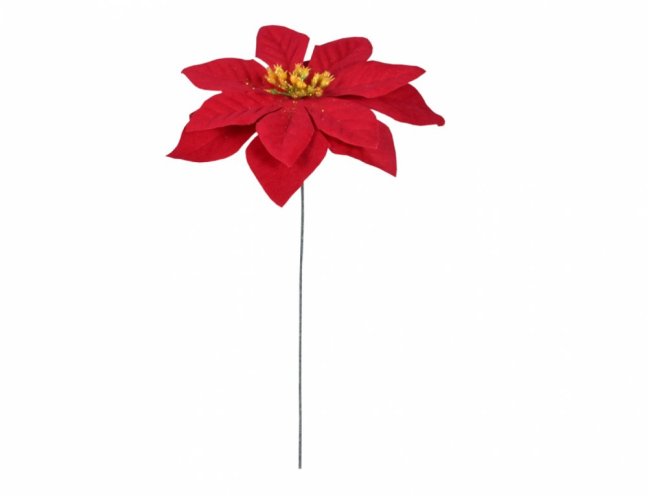 Vánoční hvězda KVĚT na drátku 15 cm