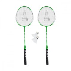 Badmintonový set SULOV®, 2x raketa, 2x míček, vak - zelený
