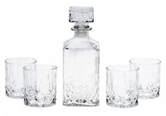 EXCELLENT Whiskey set karafa + pohár sada 5 ks krištáľové sklo, 0,9L KO-YE7300760