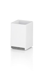 KELA Pohár Cube polyresin biela KL-23692