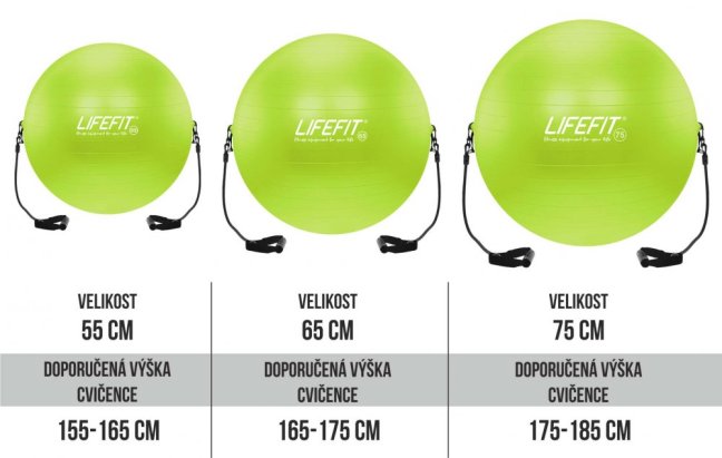 Gymnastický míč s expanderem LIFEFIT® GYMBALL EXPAND 65 cm