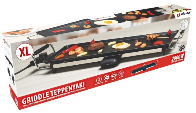 ALPINA Elektrický gril stolný teppanyaki 2000W 70 cmED-223160