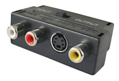 Redukcia Scart konektor/ 3 x CINCH zdierka + SVHS + prepínač IN/OUT TIPA D922