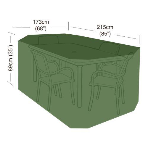 plachta krycia na set 4 stoličiek + obdél.stůl 215x173x89cm, PE 90g / m2