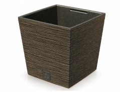 Obal na květník FURU SQUARE LOW ECO WOOD 2v1 tmavě hnědý