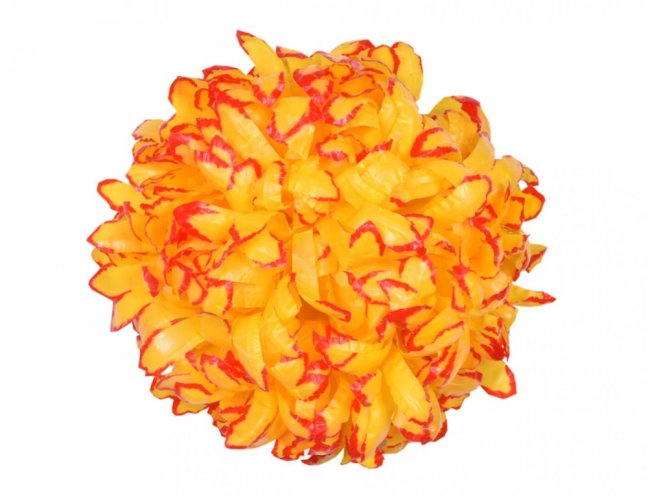 Květ voskový CHRYZANTÉMA 14cm žluto červená