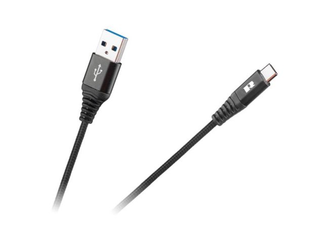 Kabel REBEL USB/USB-C černý 2m