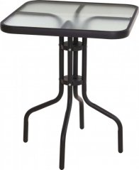 set zahradní stůl kov/sklo + 2 židle rozkl.kov/textil antracitový/zelený