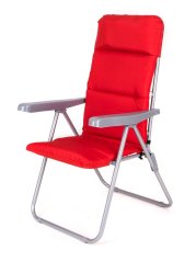 stolička záhradná 68x58x107cm LOARA polohovacia oceľ / polster ČRV